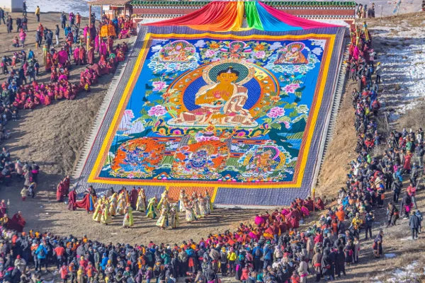 Large Thangka Art in Tibetan Buddhist Festival