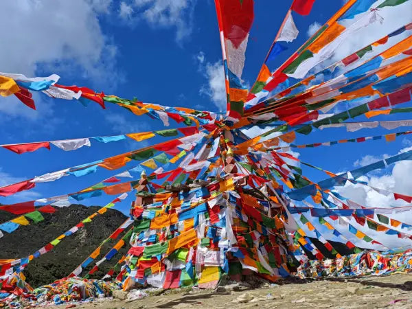 Tibetan Prayer Flags Symbolize Peace and Spirituality