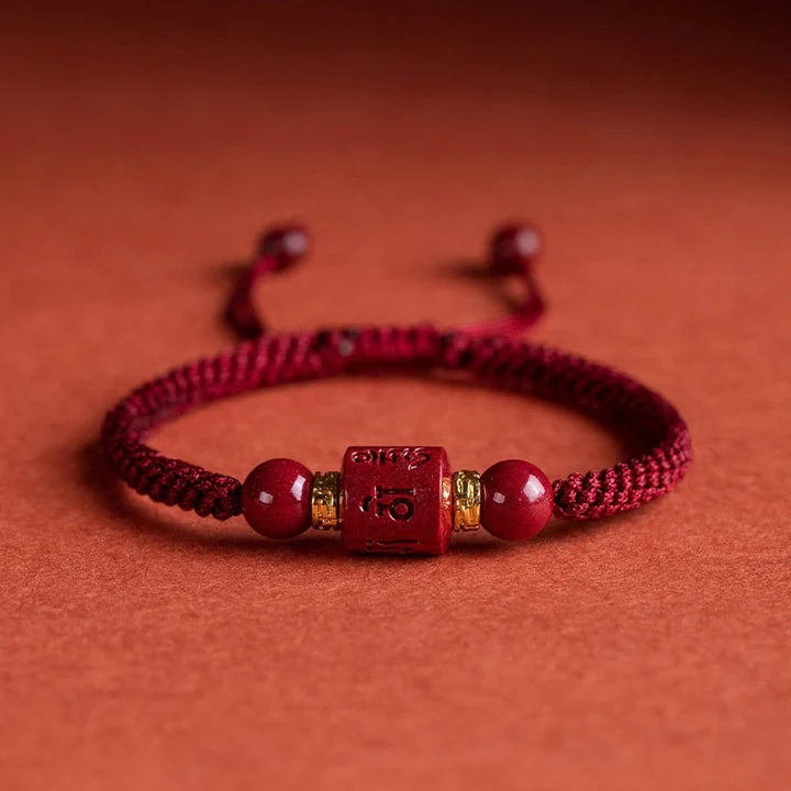 Tibet Cinnabar Blessing Braided Bracelet