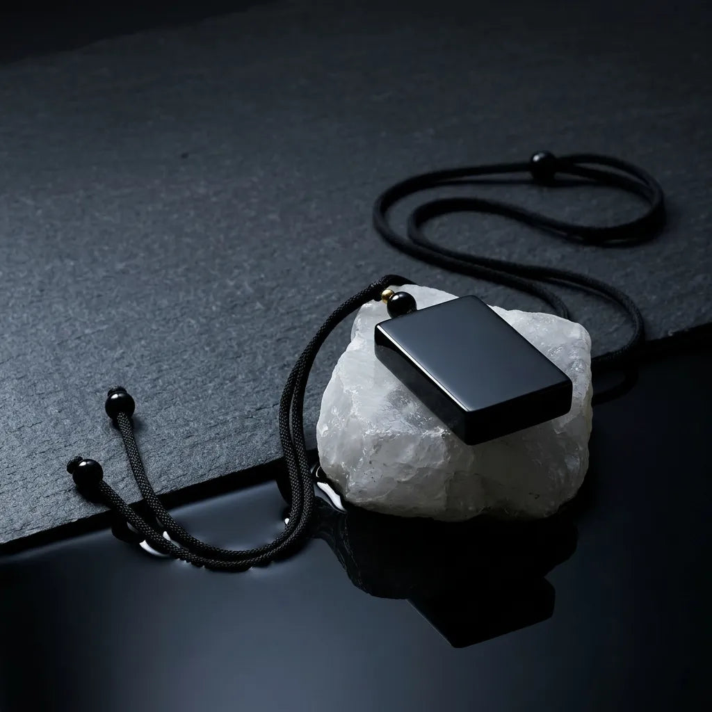 The Obsidian Void Shield: Minimalist Wu Shi Pai Protection Pendant