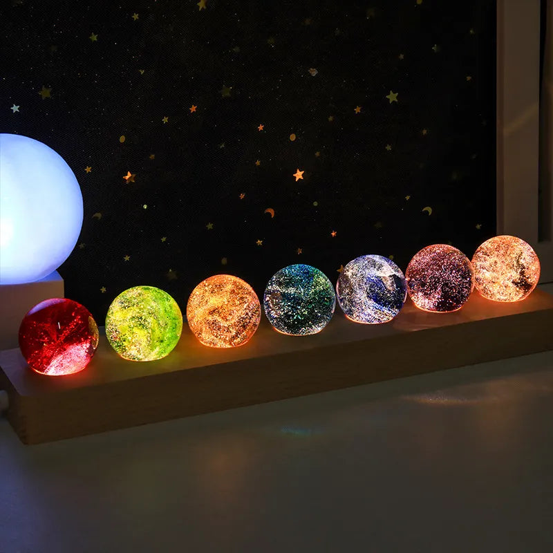 The Aura Oasis: 7 Chakras Light-Up Crystal Sphere with LED Base