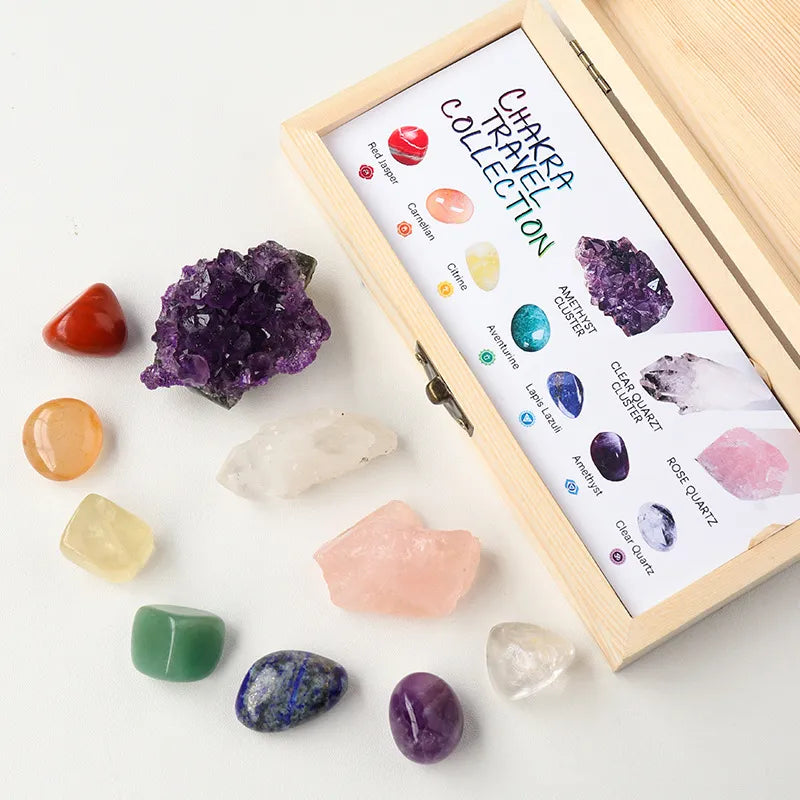Premium Raw Crystal Gift Box - Unpolished Energy Ores for Meditation & Space Cleansing