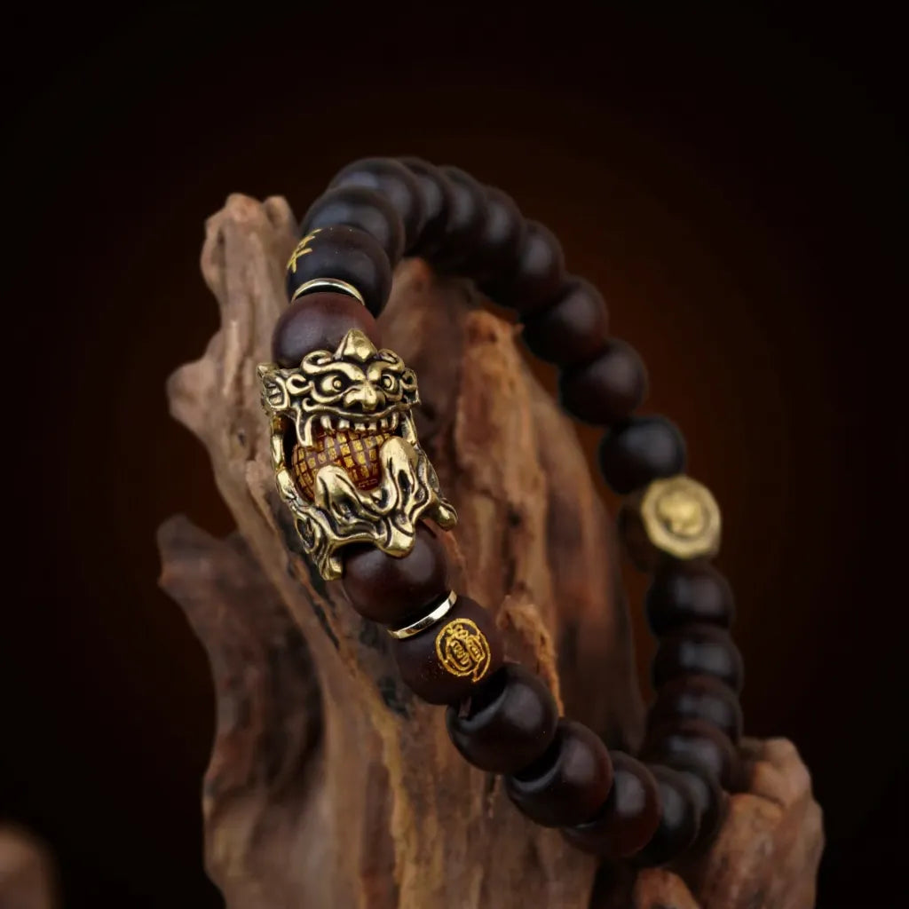 Sacred Thunderbolt Jujube Wood Talisman - Pixiu Fortune Bracelet