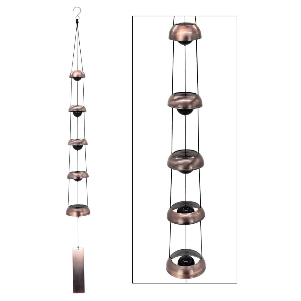 Sacred Lotus - Tiered Antique Copper Finish Wind Chime for Protection & Peace