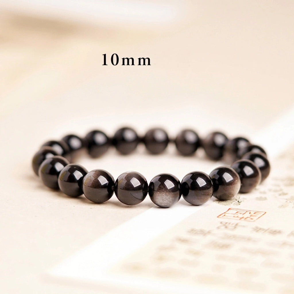 Silver Sheen Obsidian Protection & Intuition Bracelet