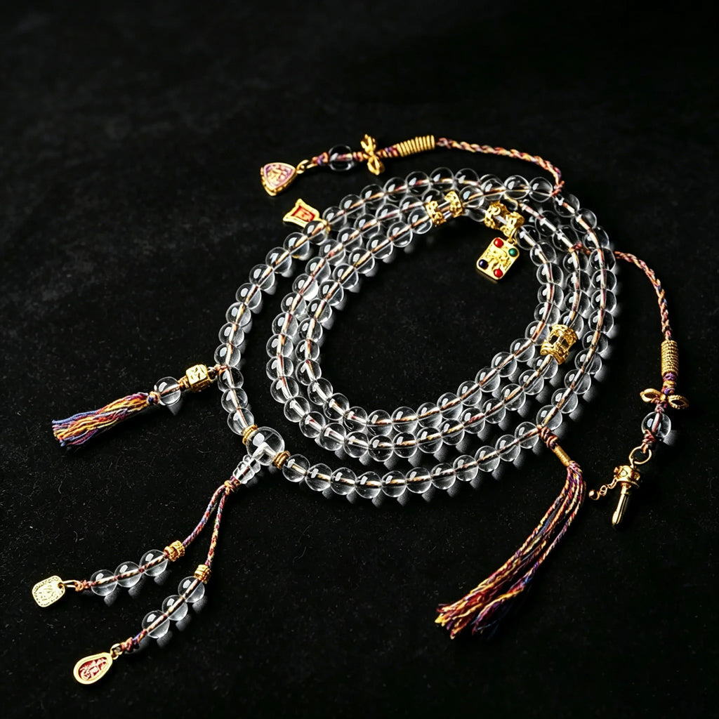 Natural Clear Quartz String Necklace for Energy Amplification