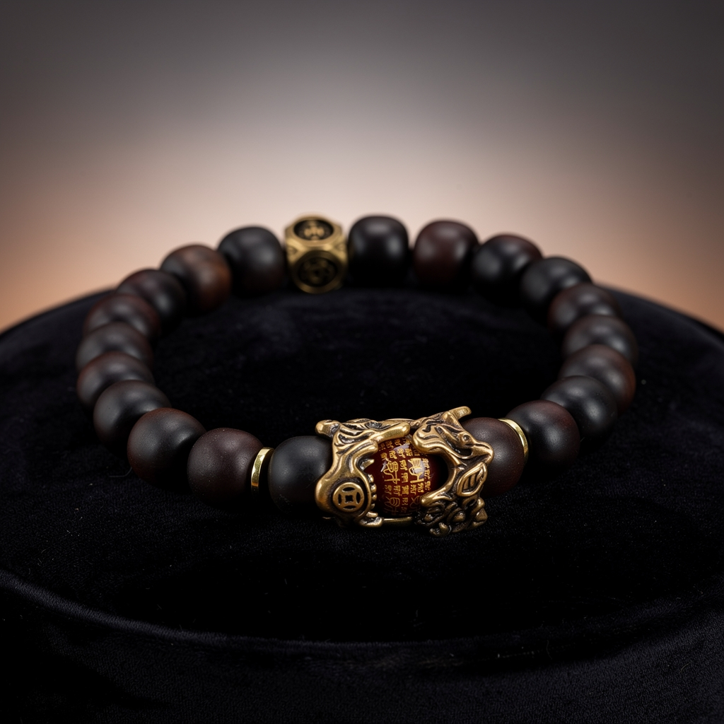 Sacred Thunderbolt Jujube Wood Talisman - Pixiu Fortune Bracelet