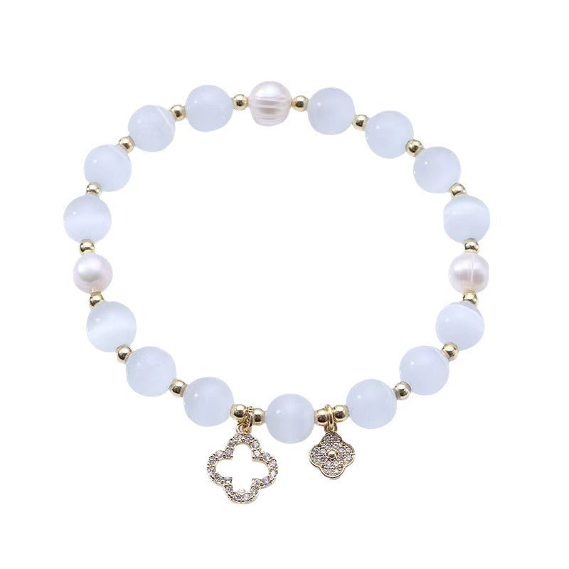 Sacred Lotus - Natural Clear Quartz Crystal Healing Bracelet for Energy Amplifying