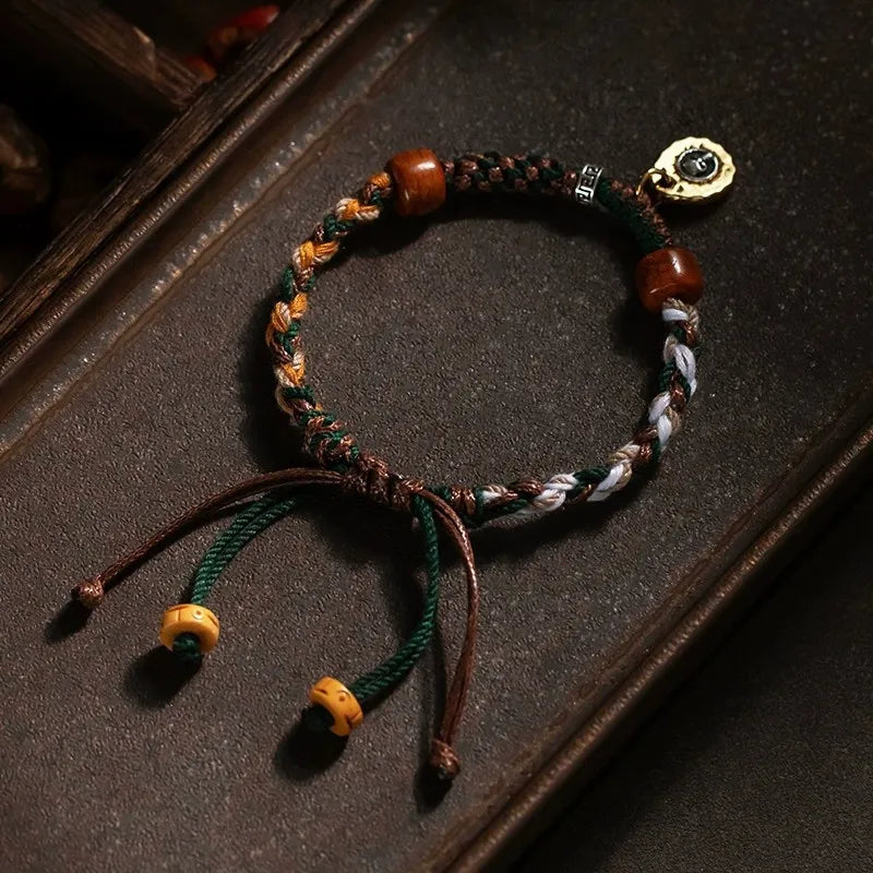 Tibetan Inspired Hand-Knotted Artisan Braided Wristband