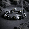 Minimalist Black Volcanic Stone Strand Bracelet