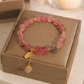 Sacred Lotus - Rose Quartz Bracelet with Pixiu for Love & Protection