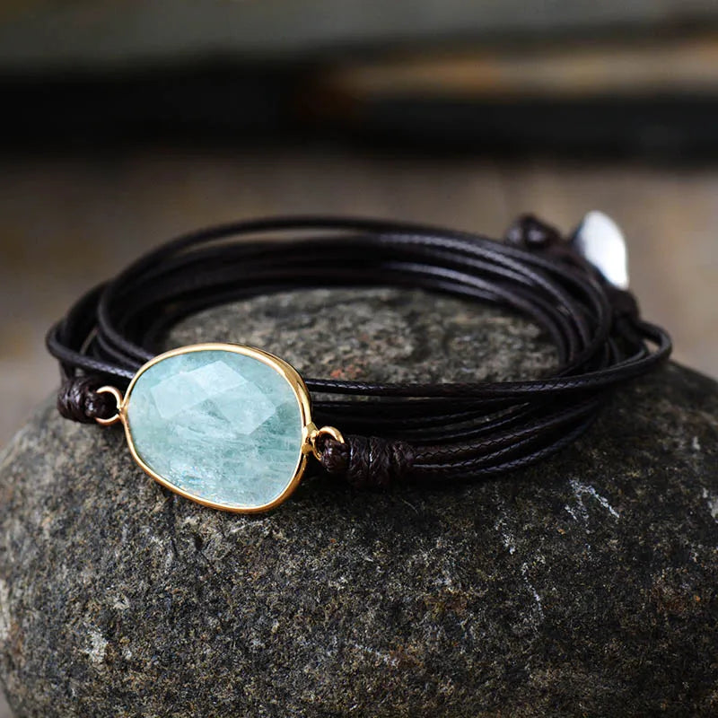 High End Wrap Bracelet Natural Stones Amazonite Boho Long Friendship Bracelet Statement Bracelets Women Gifts Dropshipping