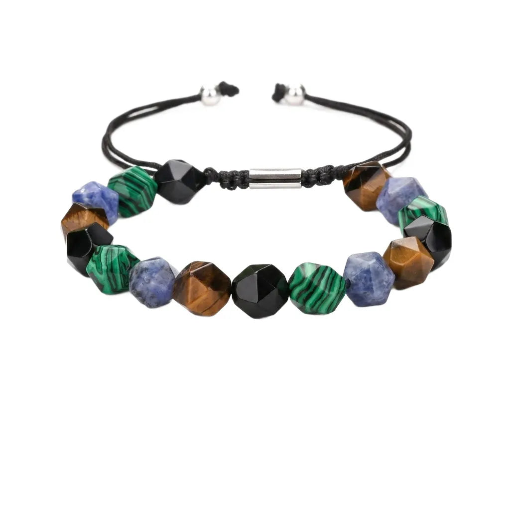 Geometric Faceted Natural Stone Bracelet