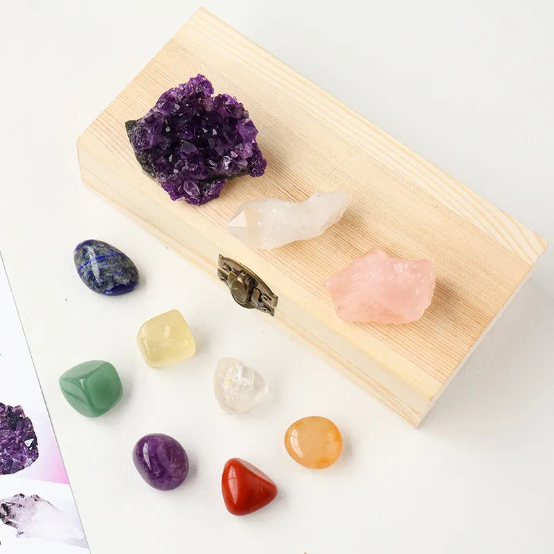 Premium Raw Crystal Gift Box - Unpolished Energy Ores for Meditation & Space Cleansing
