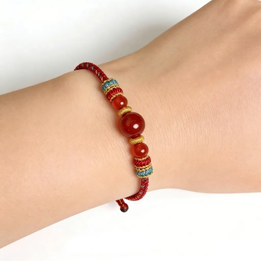 Agate Peace Braided Bracelet