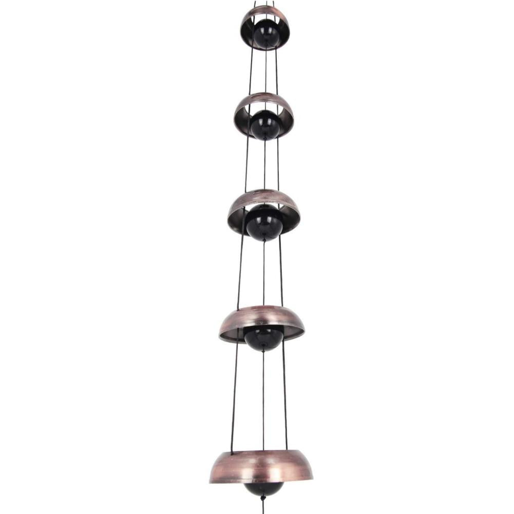 Sacred Lotus - Tiered Antique Copper Finish Wind Chime for Protection & Peace