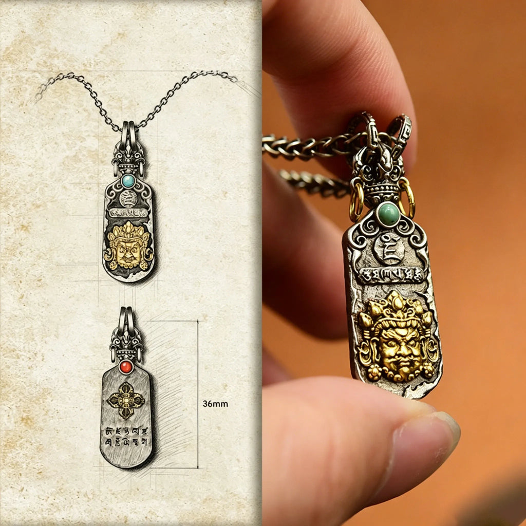 Jambhala Pendant Necklace - Buddhist Wealth God Lucky Amulet
