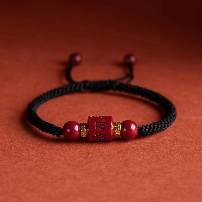 Tibet Cinnabar Blessing Braided Bracelet