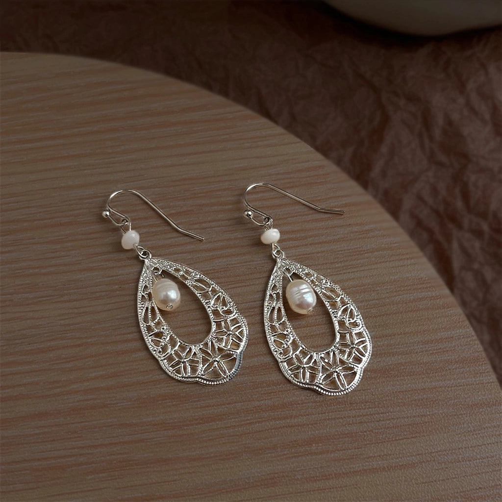 Artisan Tribal Pearl Earrings