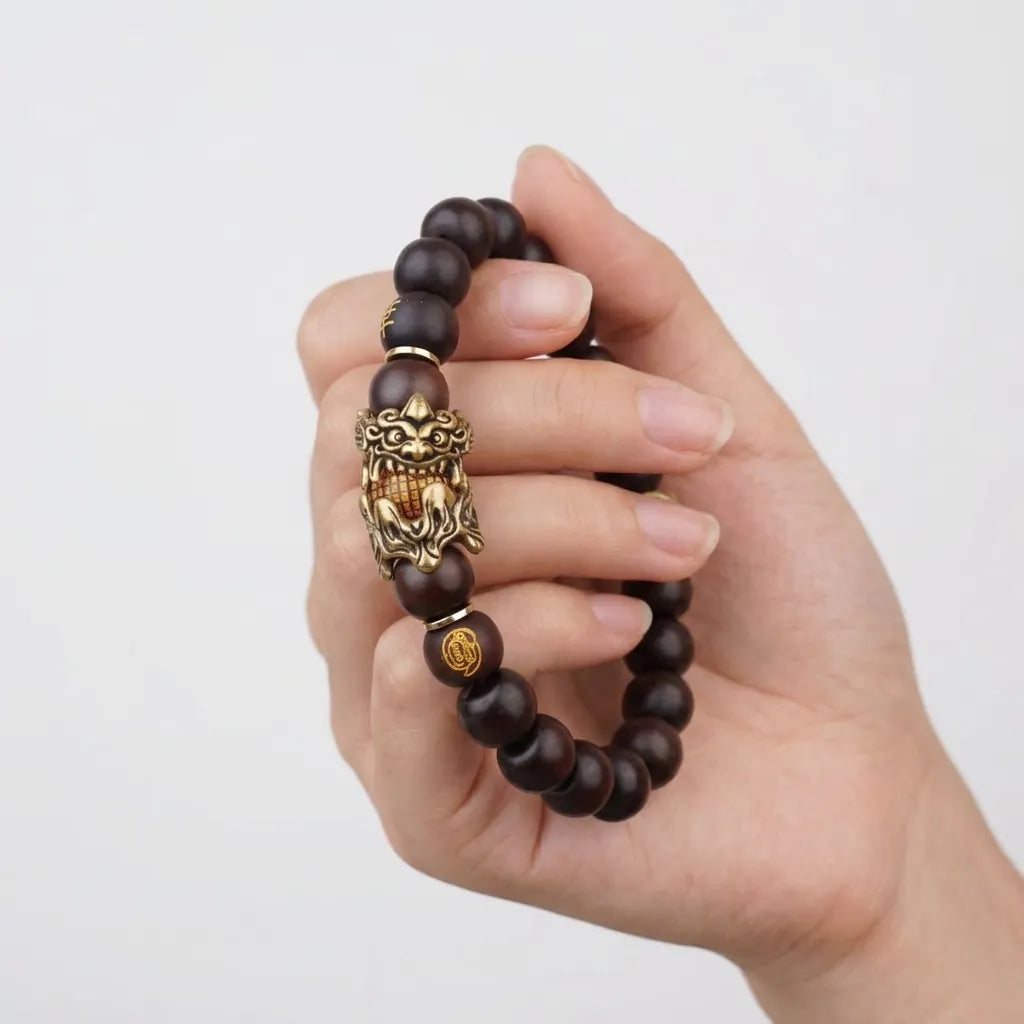 Sacred Thunderbolt Jujube Wood Talisman - Pixiu Fortune Bracelet