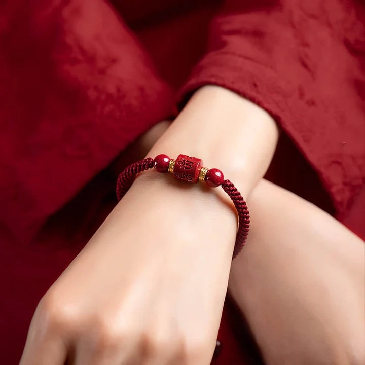 Tibet Cinnabar Blessing Braided Bracelet