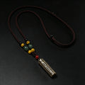 Hand-Braided Brass Tibetan Necklace for Protection & Spirit
