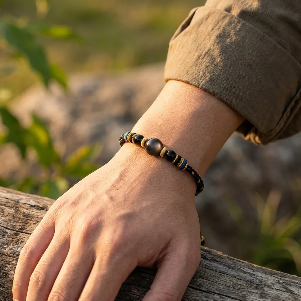 Agate Peace Braided Bracelet