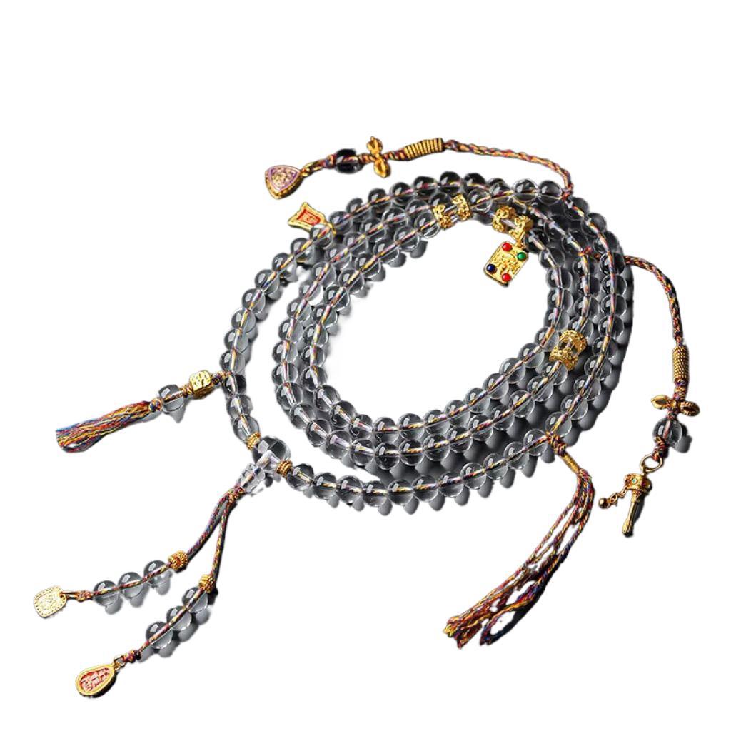 Sacred Lotus - Natural Clear Quartz String Necklace for Harmony & Healing