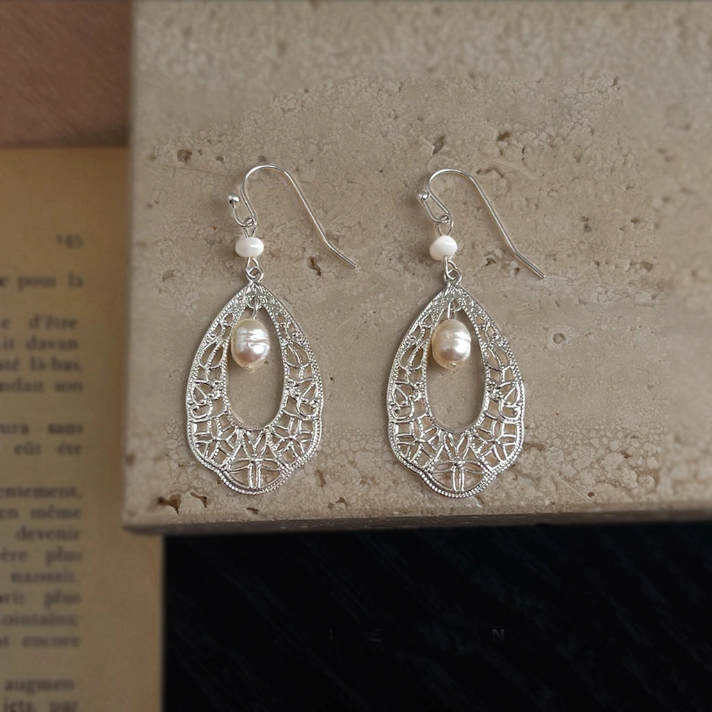Artisan Tribal Pearl Earrings
