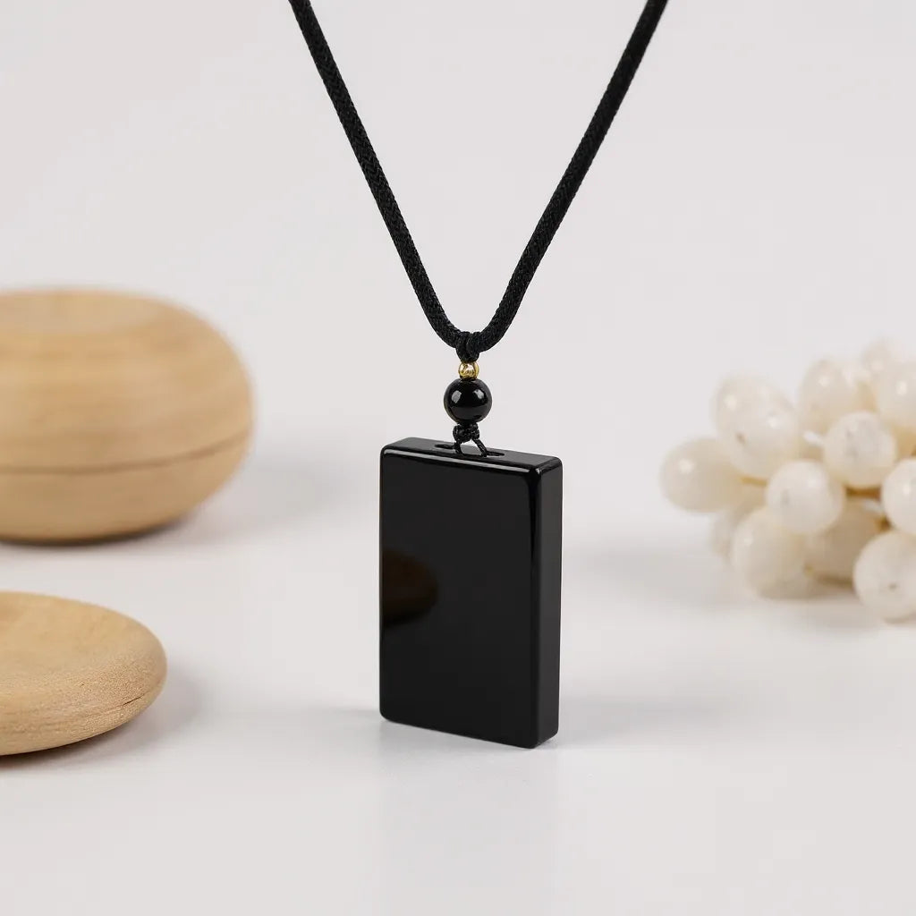 The Obsidian Void Shield: Minimalist Wu Shi Pai Protection Pendant