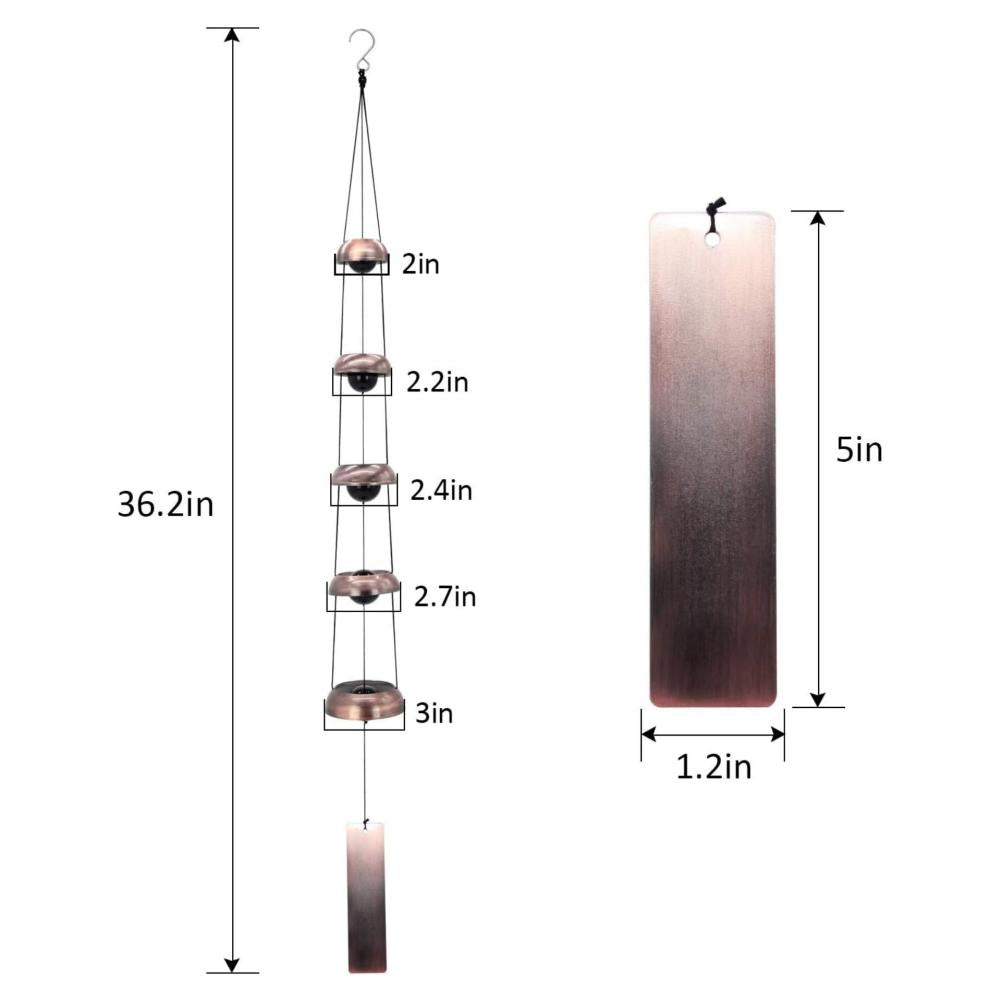 Sacred Lotus - Tiered Antique Copper Finish Wind Chime for Protection & Peace