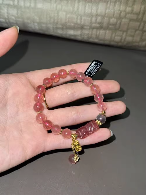 Sacred Lotus - Rose Quartz Bracelet with Pixiu for Love & Protection