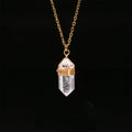 Wire-Wrapped Hexagonal Crystal Point Necklace