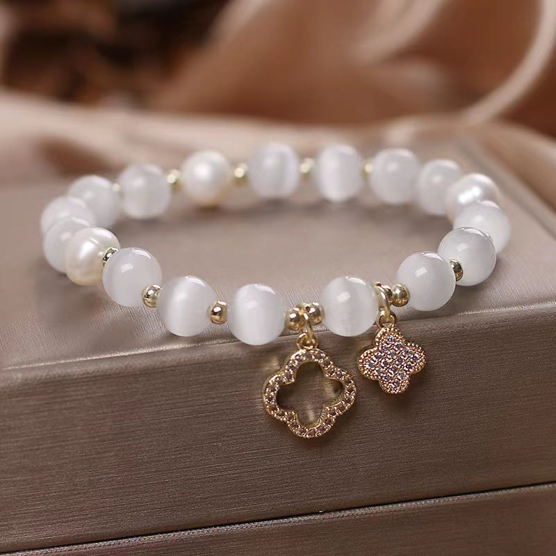 Sacred Lotus - Natural Clear Quartz Crystal Healing Bracelet for Energy Amplifying