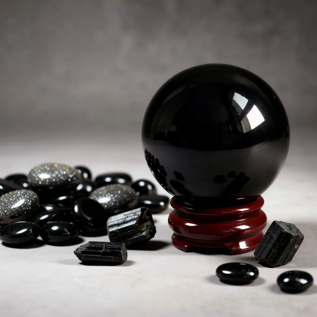 Obsidian Crystal Sphere to Shield Against Negative Energy