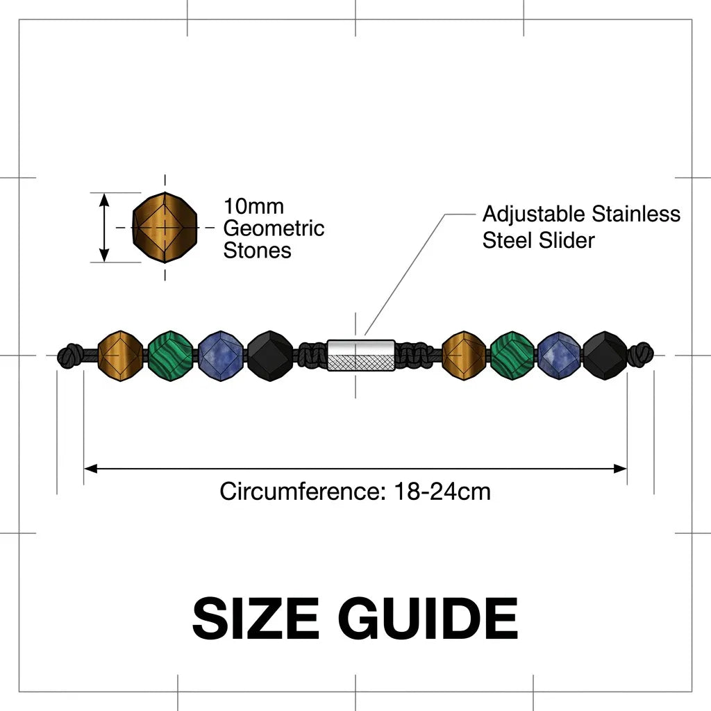 Geometric Faceted Natural Stone Bracelet