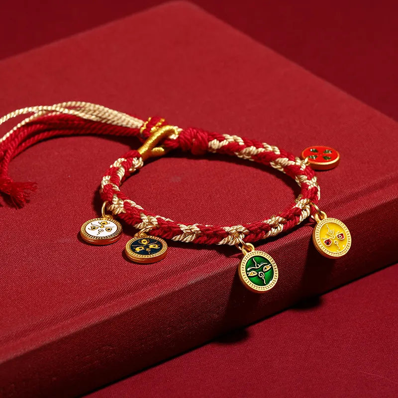 Five Wealth Gods Eight-Strand Woven Good Fortune Bracelet