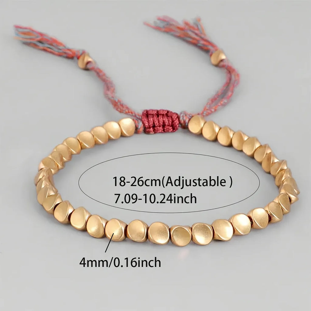 Tibetan Copper Beads Healing Luck Bracelet