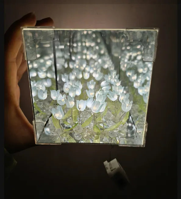 Magic Cube Tulip Mirror Night Light