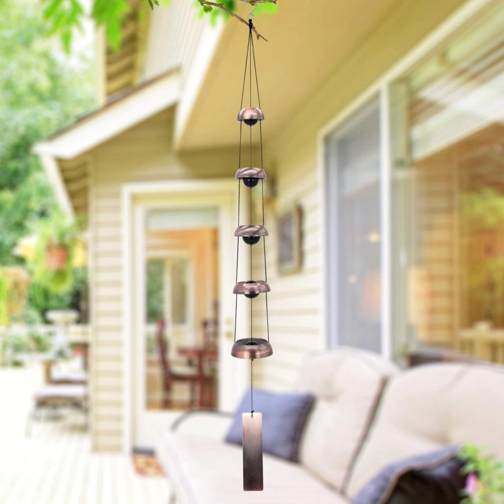 Sacred Lotus - Tiered Antique Copper Finish Wind Chime for Protection & Peace