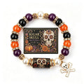 Halloween Crystal Beaded Bracelet with Gothic Charm & Psychic Shield
