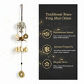 Sacred Lotus - Antique Brass Feng Shui Wind Chime for Prosperity & Balance