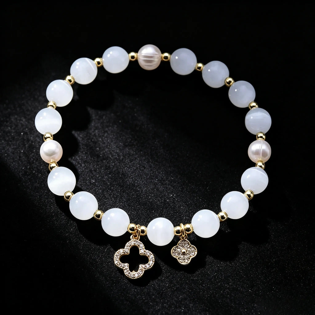 Natural Clear Quartz Crystal Healing Bracelet for Energy Cleansing