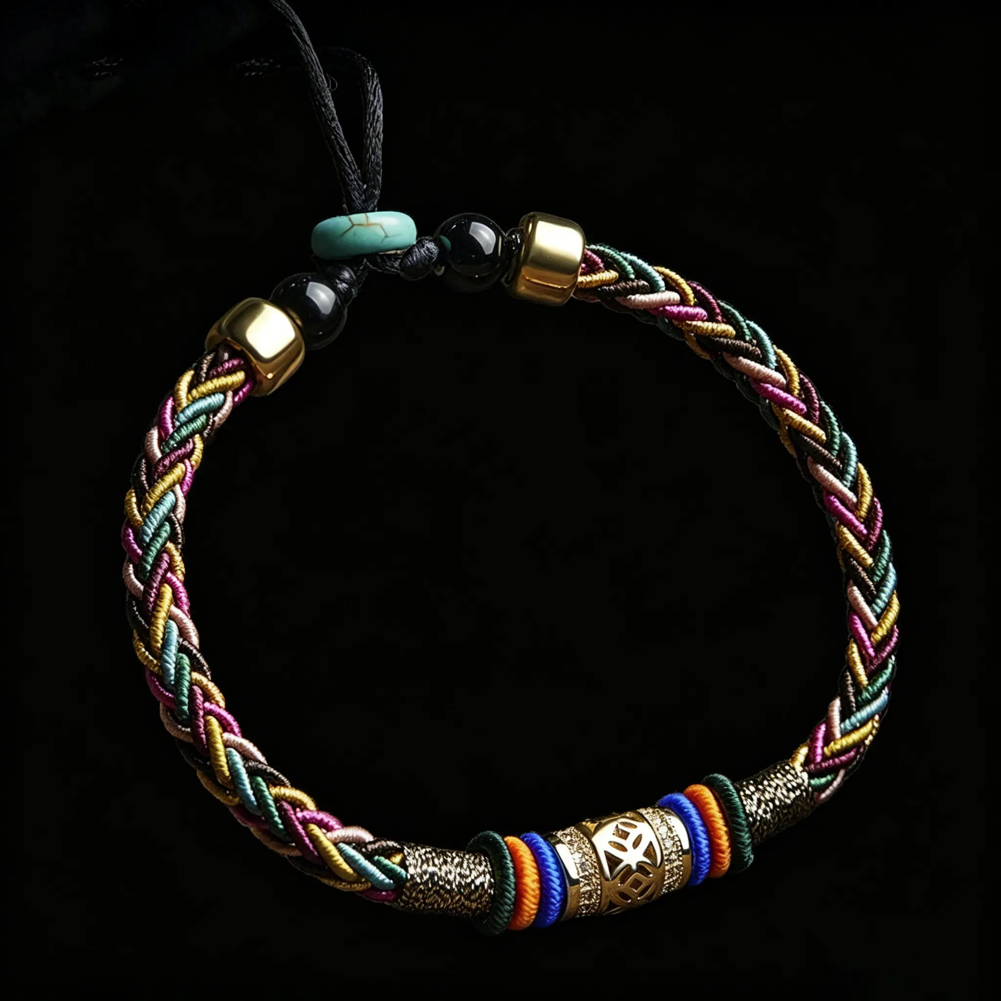 Tibetan Vajra Knot Five-Color Cord Bracelet for Balance & Protection