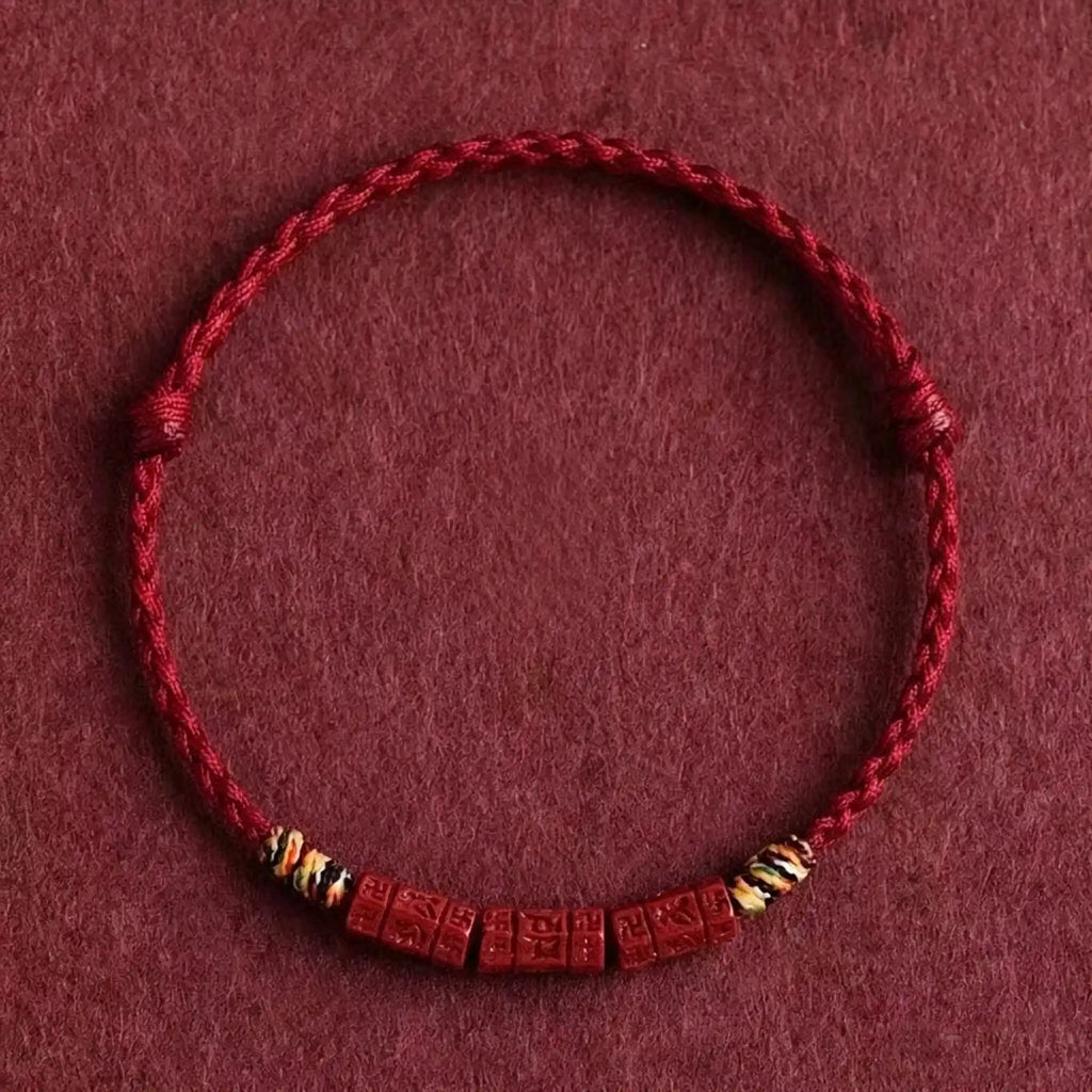 Cinnabar Six-Syllable Mantra Woven Bracelet
