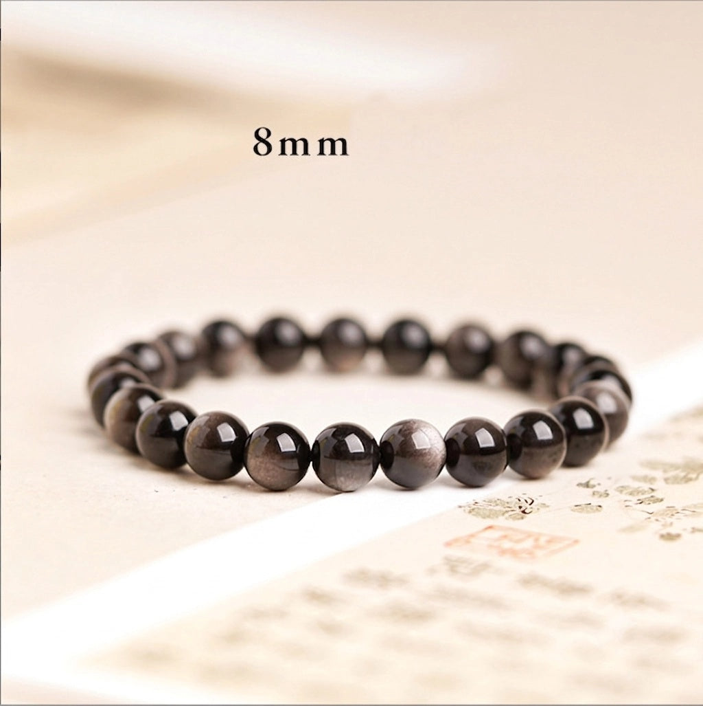 Silver Sheen Obsidian Protection & Intuition Bracelet