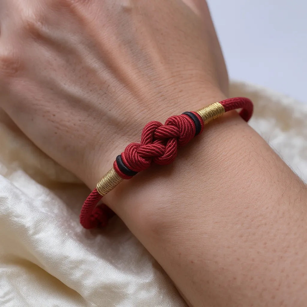 Red String Jade Luck Fortune Knot Braided Couple Bracelet