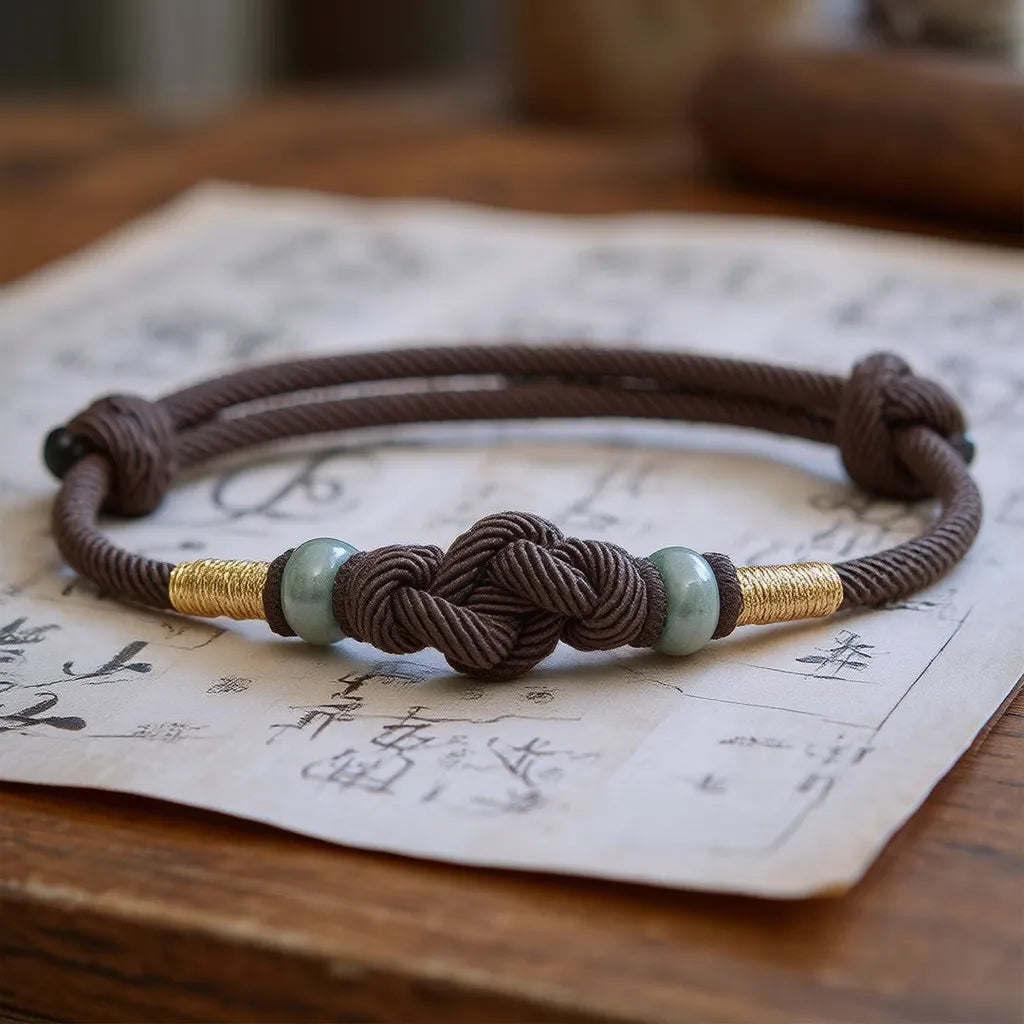 Red String Jade Luck Fortune Knot Braided Couple Bracelet