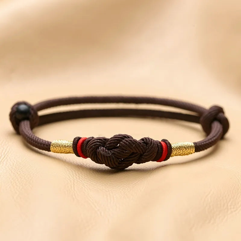 Red String Jade Luck Fortune Knot Braided Couple Bracelet