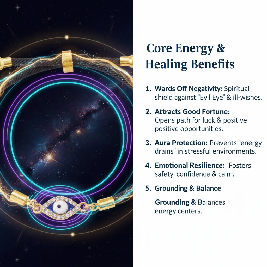 Sacred Lotus - Evil Eye Protection Bracelet for Protection & Grounding